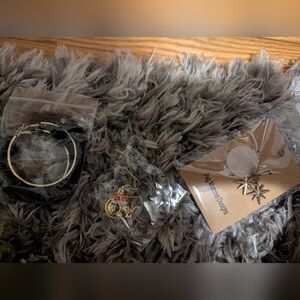 Gold and Black Hoop Earrings